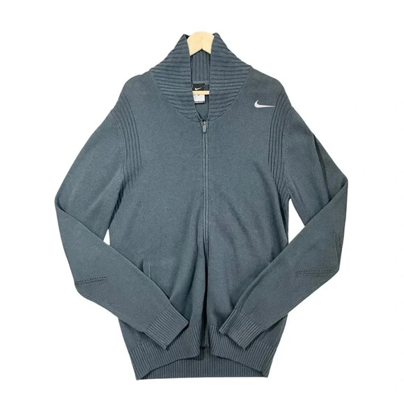 Nike Collared Full Zip Ribbed Sweater - Picture 1 of 4
